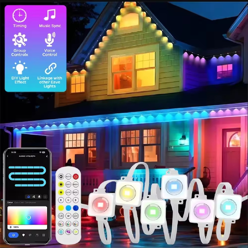 Smart Garden Diy - 15M/30M/45M/60M/90M RGBIC Smart Eaves Light with