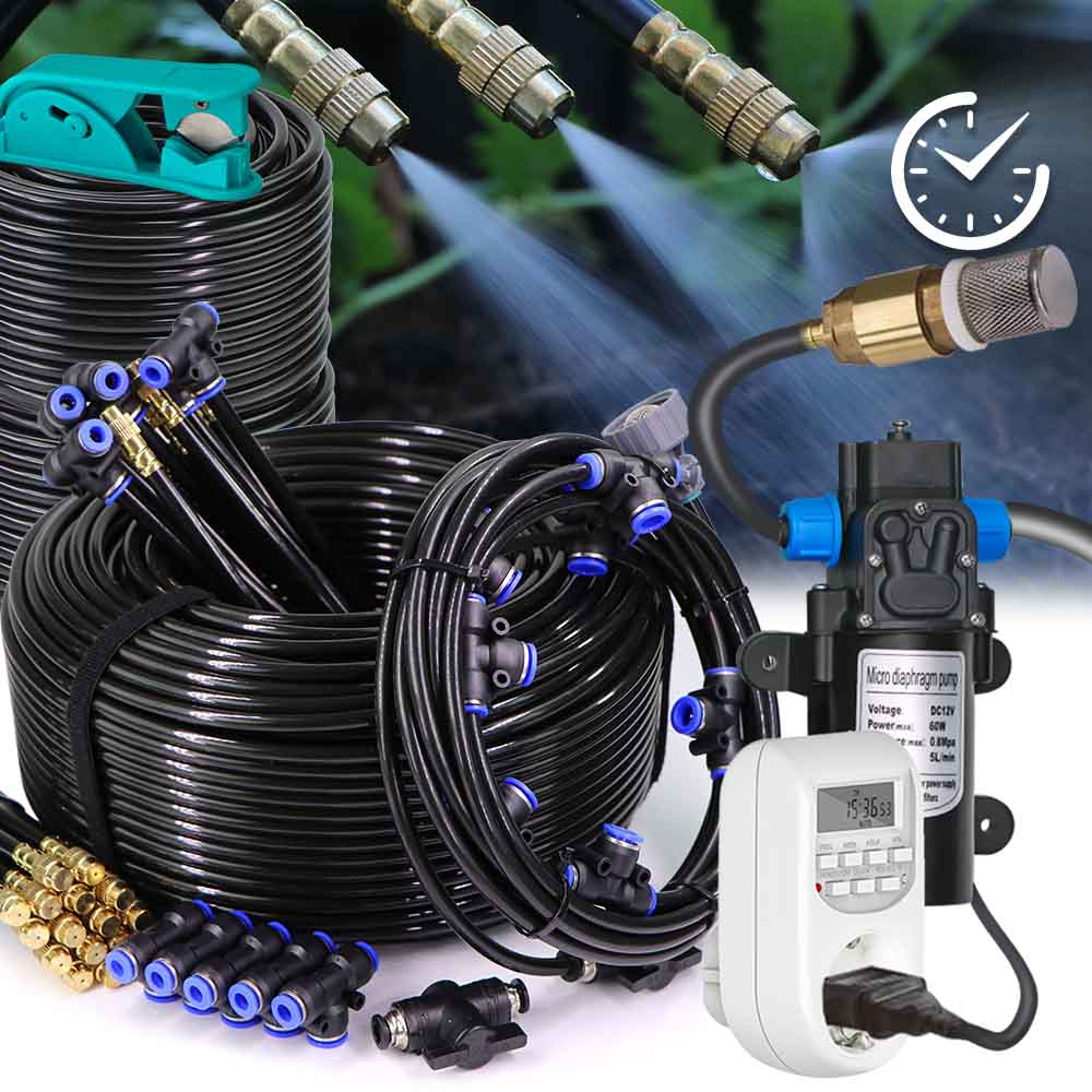 Smart Garden Irrigation System - 60w Self-priming Pump Misting Cooling System