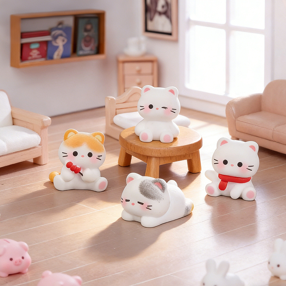 6pcs Cute Cat Resin Figurines  - Smart Garden Diy review and price