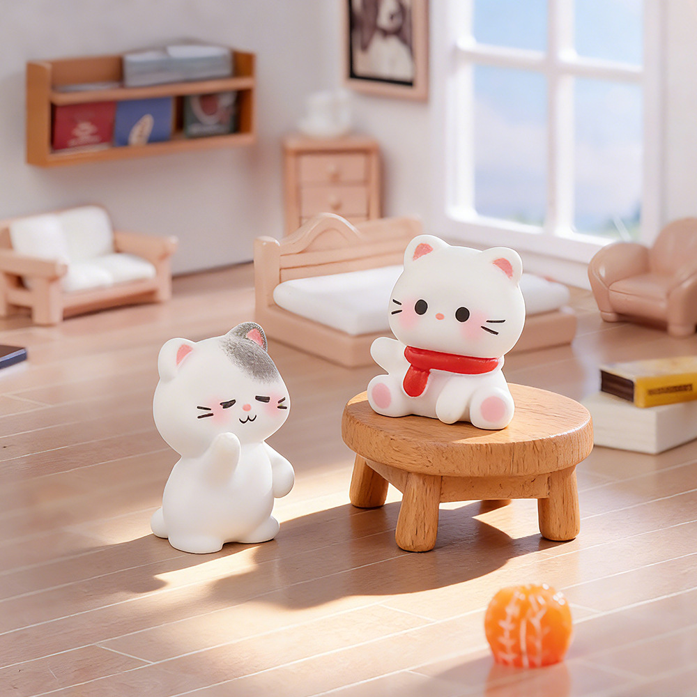 6pcs Cute Cat Resin Figurines  - Smart Garden Diy review and price