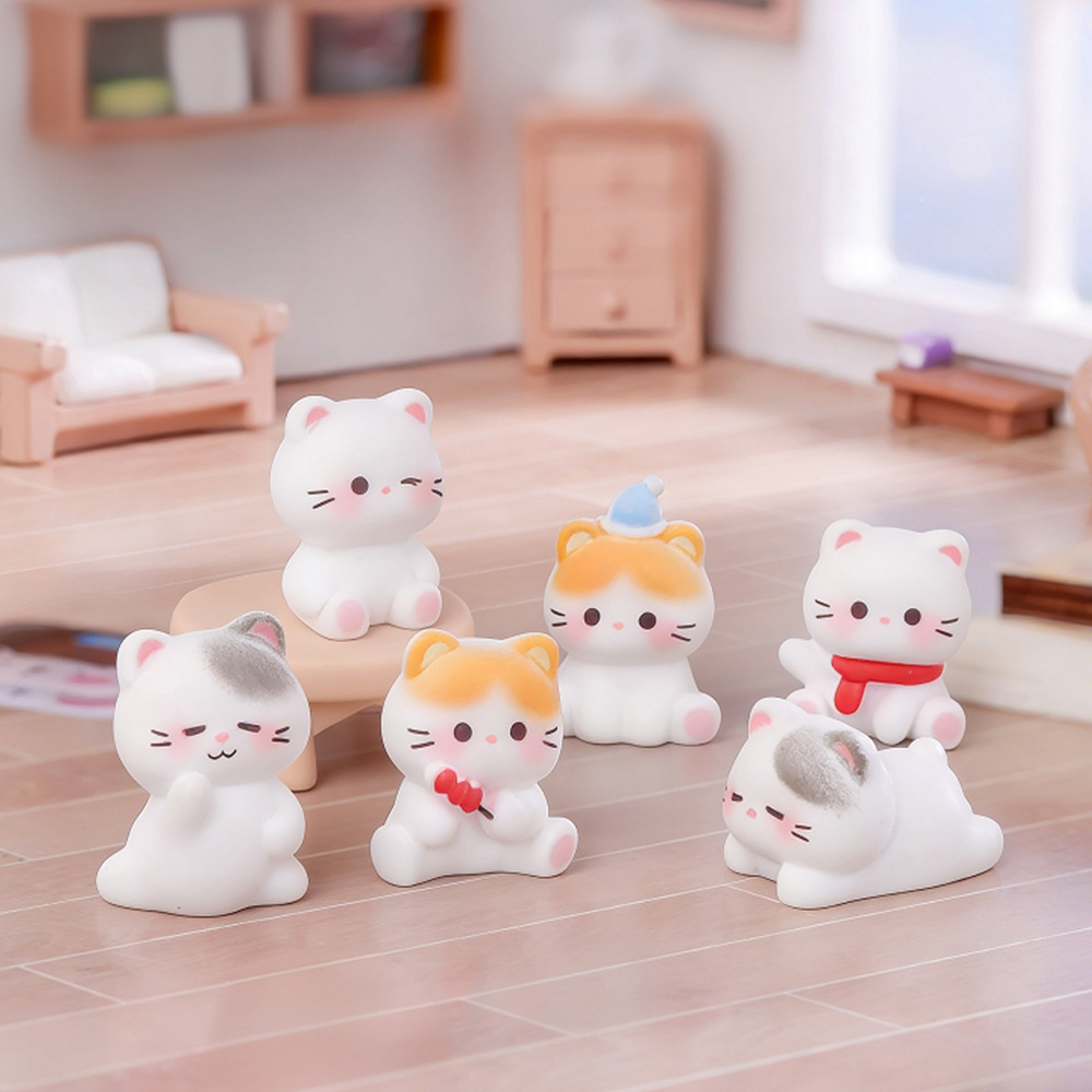 6pcs Cute Cat Resin Figurines  - Smart Garden Diy review and price