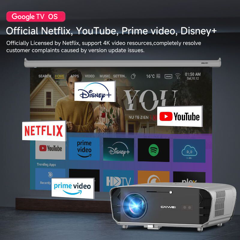 Projector 4k For Google Smart  - Smart Garden Video review and price