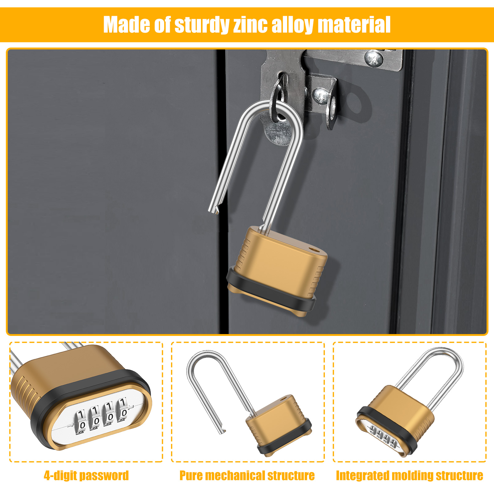 Combination Padlock 4 Digit Lo - Smart Garden Gate Lock review and price