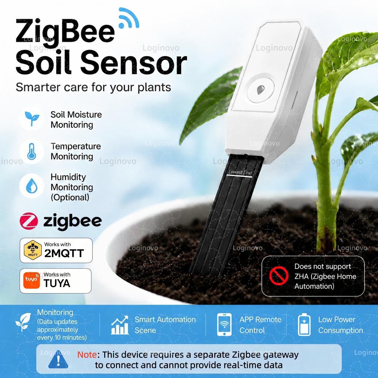 TUYA Zigbee Soil Tester Moistu - Smart Garden Home Assistant review and price