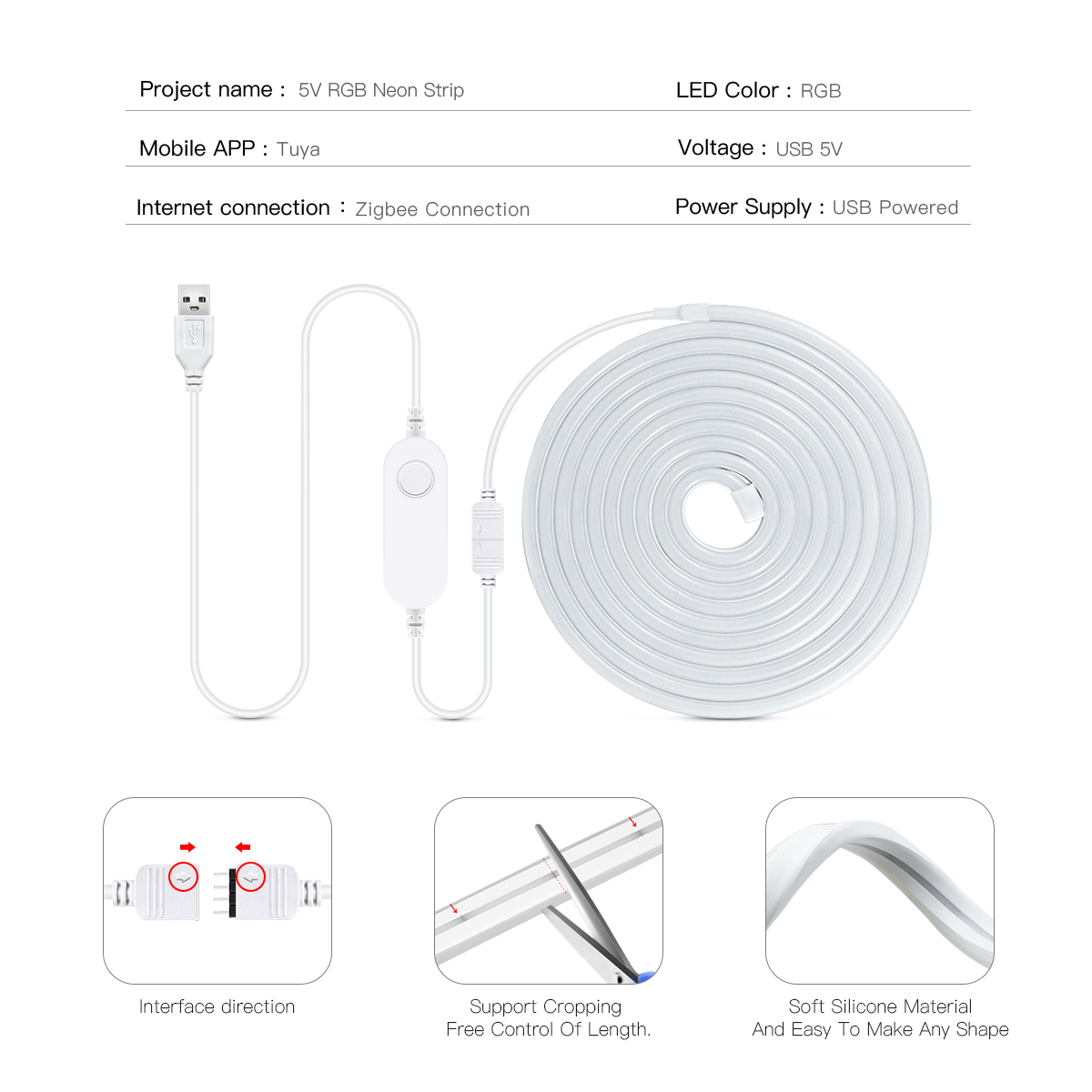 Zigbee Smart lamp Neon LED Str - Smart Zigbee Garden Light review and price