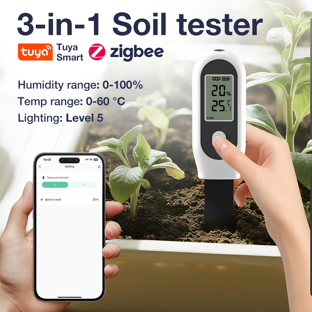 Tuya Zigbee 3 in 1 Soil Temper - Smart Garden Home Assistant review and price